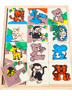 เกมจับคู่สัญลักษณ์แม่-ลูก ชุดสัตว์ป่า , ของเล่นไม้, ของเล่นเสริมพัฒนาการ, ของเล่นเด็กอนุบาล, สื่อการสอนเด็กอนุบาล วัสดุและสี ปลอดภัยต่อเด็ก มีมาตรฐาน มอก. ตามที่ สพฐ. กำหนด