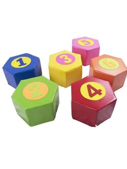 โซฟาตัวเลขหกเหลี่ยม 6 ชิ้น เบาะนุ่มนิ่ม เรขาคณิตนุ่มนิ่ม Kids Zone