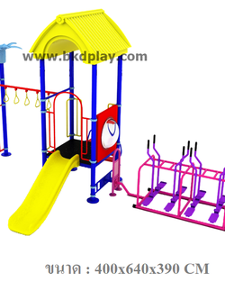 ชุดหอสไลด์80 +ก้าวเดิน4บัดดี้ +ห่วงโหน เครื่องเล่นสนามกลางแจ้ง เหล็ก เครื่องออกกำลังกายเด็ก ของเล่น สั่งผลิต 10-20 วัน
