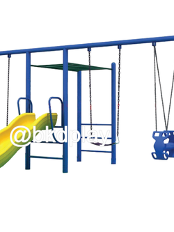 ชิงช้าผสม+บาร์โหน+สไลเดอร์ เครื่องเล่นสนามเหล็ก ,ชิงช้า,สไลเดอร์, เครื่องเล่นสนามกลางแจ้ง ของเล่นเด็ก,เครื่องเล่นโรงเรียน,งานสั่งผลิต 10-20 วัน ขนาด 320 x 430 x 200 ซม.