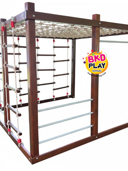 ปีนป่ายไม้ ปีนป่ายเชือก,ของเล่นสนาม,เครื่องเล่นสนามไม้ ไม้เนื้อแข็งอย่างดีผลิตในไทย งานกลางแจ้ง