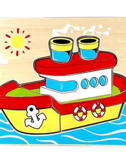 ของเล่น, ของเล่นเด็ก, จิ๊กซอว์, ตัวต่อ, ภาพตัดต่อเรือไฟ (5 ชิ้น) , ของเล่นไม้, ของเล่นเสริมพัฒนาการ, ของเล่นเด็กอนุบาล