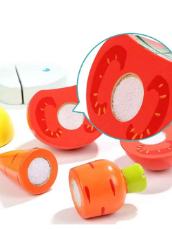 ชุดเขียงหั่นผักและปลา,ของเล่น,บทบาทสมมติ,ของเล่นไม้,อาหาร,ของเล่นเสริมทักษะการเรียนรู้, ของเล่นเสริมพัฒนาการเด็กอนุบาล, สื่อการสอนปฐมวัย, พร้อมส่ง