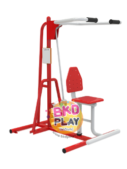 เครื่องออกกำลังกายกลางแจ้งผู้ใหญ่,เครื่องบริหารกล้ามเนื้อแขน-หัวไหล่ (แบบดึงยกตัว),ลานกีฬาอเนกประสงค์ ,สวนสาธารณะ ,เทศบาล ,หมู่บ้าน ,ผลิตในไทย ,สั่งทำตามสีที่ต้องการได้ ขนาด 60 x100 x160 ซม.