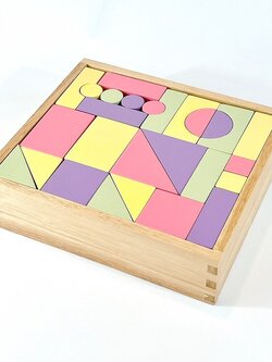 บล็อกไม้ทำสี 50 ชิ้น , ของเล่นไม้, ของเล่นเสริมพัฒนาการ, ของเล่นเด็กอนุบาล, สื่อการสอนเด็กอนุบาล