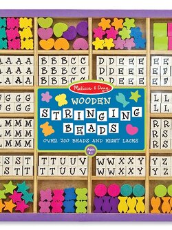 ชุดร้อยลูกปัด ตัวอักษร ส่งเสริมความคิดริเริ่มสร้างสรรค์ ทักษะการประดิษฐ์ Wooden Bead Set - Alphabet Melissa&Doug, ของเล่นเสริมพัฒนาการ, ของเล่น