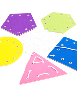 ชุดร้อยเชือก เรขาคณิต ของเล่นเสริมพัฒนาการ ,ของเล่นเสริมทักษะ,ของเล่นเด็ก, สื่อการสอนอนุบาล