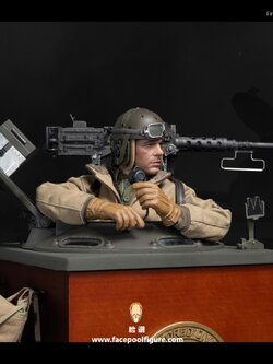 [พร้อมส่ง] Facepoolfigure FPDI002 1/6 : Sherman Commander Cupola Display Stand- FP-DI002A ครบชุดพร้อมลงสี （เซ็ท3ชิ้น : A+B+C ที่มีสติ๊กเกอร์A）