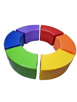 โซฟาวงกลม 6 ชิ้น เบาะนุ่มนิ่ม Kids Zone สำหรับ มุมเด็กโรงเรียน คิดส์คลับ ศูนย์พัฒนาเด็กเล็ก