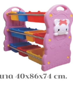 ชั้นวางของเล่นกระต่าย 3 ชั้น,ชั้นวางของ 9 กระบะ,ชั้นวางของพลาสติก,เฟอร์นิเจอร์เด็ก, พร้อมส่ง