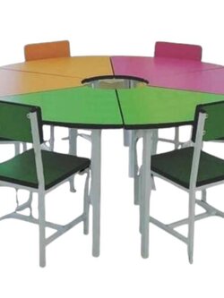 ชุดโต๊ะกลมแยกส่วน พร้อมเก้าอี้ 6 ตัว โต๊ะประถม โต๊ะกิจกรรม ,โต๊ะเขียนหนังสือเด็ก, โต๊ะกิจกรรมเด็ก-ผู้ใหญ่