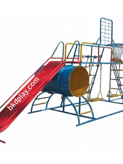 ชุดรวม H เครื่องเล่นสนามแบบเหล็ก ประกอบด้วยสไลเดอร์ชิงช้าปีนป่ายแป้นบาส (ถักเล็ก) , เครื่องเล่นสนามกลางแจ้ง , OutdoorPlayground,ผลิตเครื่องเล่นสนาม,เครื่องเล่นงบสพฐ.ประชารัฐ ราคาโรงงาน ขนาด 130 x 350 x 180 ซม.