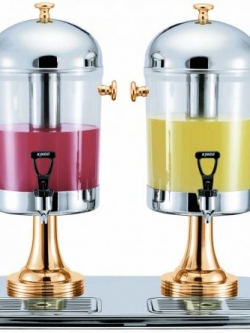 เครื่องจ่ายน้ำผลไม้ ขนาดความจุ 8 ลิตร โถคู่ ขาทอง