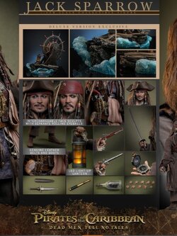 [พร้อมส่ง]Hot Toys 1/6 : Pirates of the Caribbean : Dead Men Tell No Tales - Jack Sparrow - DX38 : (Deluxe Version)(กล่องทะลุ)