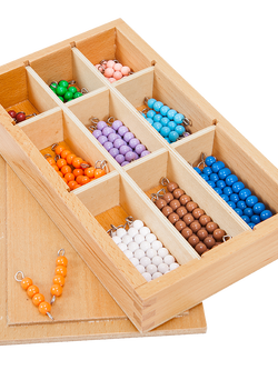 โซ่ลูกปัดสั้น พร้อมกล่อง ,ของเล่นเสริมพัฒนาการ, ของเล่นเด็ก, สื่อการสอนมอนเตสซอรี่ ,montessori, สื่อการสอนประถม