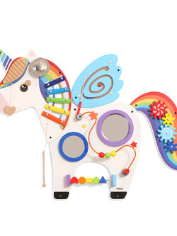 Wall Activity Panel - Unicorn , ผนังยูนิคอร์น, แผ่นติดผนัง เกมส์ไม้ ของเล่นเสริมพัฒนาการ, ของเล่น,ของเล่นติดผนัง,แถบแม่เหล็ก