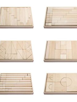 บล็อกไม้สีธรรมชาติ 6 ถาด บล็อคไม้ วัสดุสีปลอดภัย, กระตุ้นพัฒนาการ, ของเล่นไม้, ของเล่นเสริมพัฒนาการ, ของเล่นเด็กอนุบาล, สื่อการสอนเด็กอนุบาล