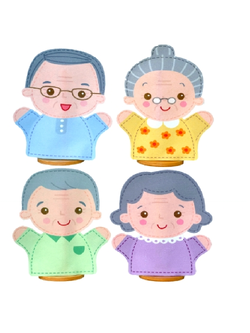 หุ่นมือ ชุดครอบครัว ปู่ ย่า ตา ยาย (ชุดเล็ก)ราคายังไม่รวามที่ตั้งหุ่น ของเล่นเสริมทักษะ,ของเล่นเด็ก, สื่อการสอนอนุบาล