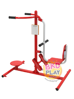 เครื่องออกกำลังกายกลางแจ้งผู้ใหญ่,บริหารขา-เข่า-น่อง-เอว-สะโพก (แบบขาดันยกตัวคู่),ลานกีฬาอเนกประสงค์ ,สวนสาธารณะ ,เทศบาล ,หมู่บ้าน ,ผลิตในไทย ,สั่งทำตามสีที่ต้องการได้