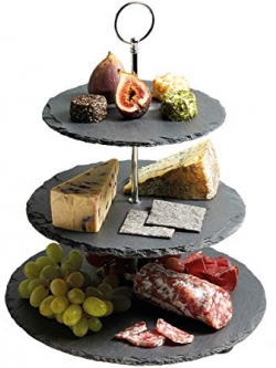 แผ่นหินชนวนที่วางเค้ก แบบ 3 ชั้น