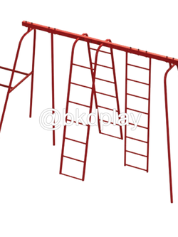 บาร์ปีนป่าย+แป้นบาส เครื่องเล่นสนาม กลางแจ้ง เหล็ก, สนามเด็กเล่น ,OutdoorPlayground, เครื่องเล่น สพฐ. โรงเรียน ศูนย์เด็กเล็ก