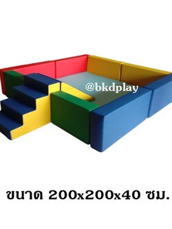 บ่อบอลพร้อมสไลด์ มีบันได แถมเบาะปูพื้น,อ่างบอลสี่เหลี่ยมนุ่มนิ่ม กันกระแทก เบาะนุ่ม หนัง pvc คอกกั้นเด็ก รับทำบ้านบอลในห้าง