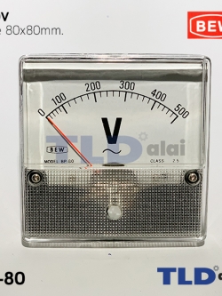 พาแนลมิเตอร์ โวล์มิเตอร์ แบบเข็ม ขนาด 500v ขนาด 80x80 mm. รุ่น BP-80 พร้อมอุปกรณ์ยึด Panel Meter ตัววัดความถี่ไฟฟ้า (Analog Frequency Panel Meter)