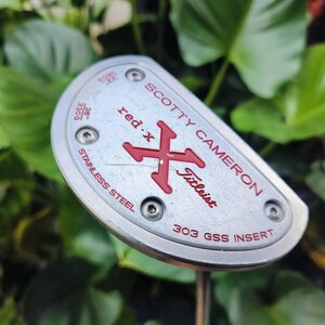 PUTTER TITLEIST SCOTTY CAMERON RED X2 ความยาว 33 นิ้ว กริพ SUPER SGROKE RED X2 ก้านเสียบแบบ CENTER SHAFT ไม้กอล์ฟพรีเมี่ยมมือสอง ของแท้ By NakaraLuxurious