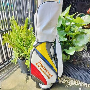ถุงกอล์ฟ ธรรมศาสตร์ มือสอง วัสดุหนังสวยใบสีขาว ขลิป แดงเหลือง ถุง TOUR ใบใหญ่ ใส่อุปกรณ์ได้ครบครัน