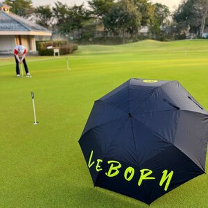 ร่มกอล์ฟ 2 ชั้น LEBORN - UM Black01 ร่มกัน UV กดเปิดอัตโนมัติ ขนาดใหญ่มาก 75 นิ้ว แต่น้ำหนักเบามากค่ะ!!!