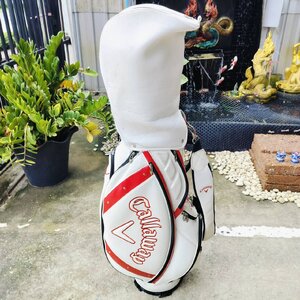 ถุงกอล์ฟ Callaway มือสอง สีขาว ขอบแดง ถุง TOUR น้ำหนักเบา ช่องใส่ของเยอะ