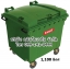 ถังขยะ กทม ขนาด 1100 ลิตร ล้อเข็น ฝาเรียบ (สีเขียว)