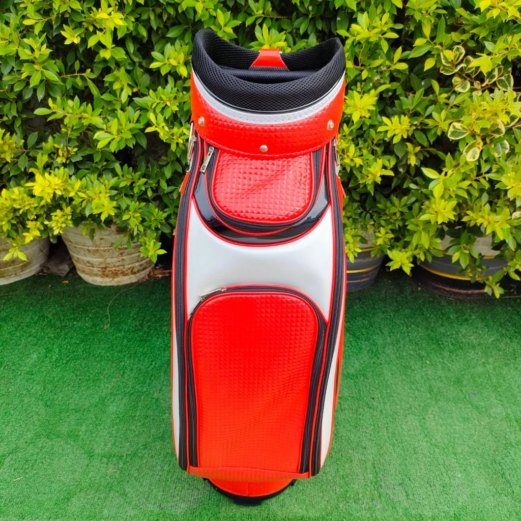 🔥 ถุงกอล์ฟ CUSTOM ของใหม่ 🔥 สีแดงเพลิง Ferrari สวยแบบจัดๆ วัสดุพรีเมี่ยมที่สุด คาดดำเป็นหนังแก้ว ถุง TOUR ใบใหญ่ใส่ของได้ครบหมด!! มือหนึ่ง ของแท้ BY NakaraLuxurious