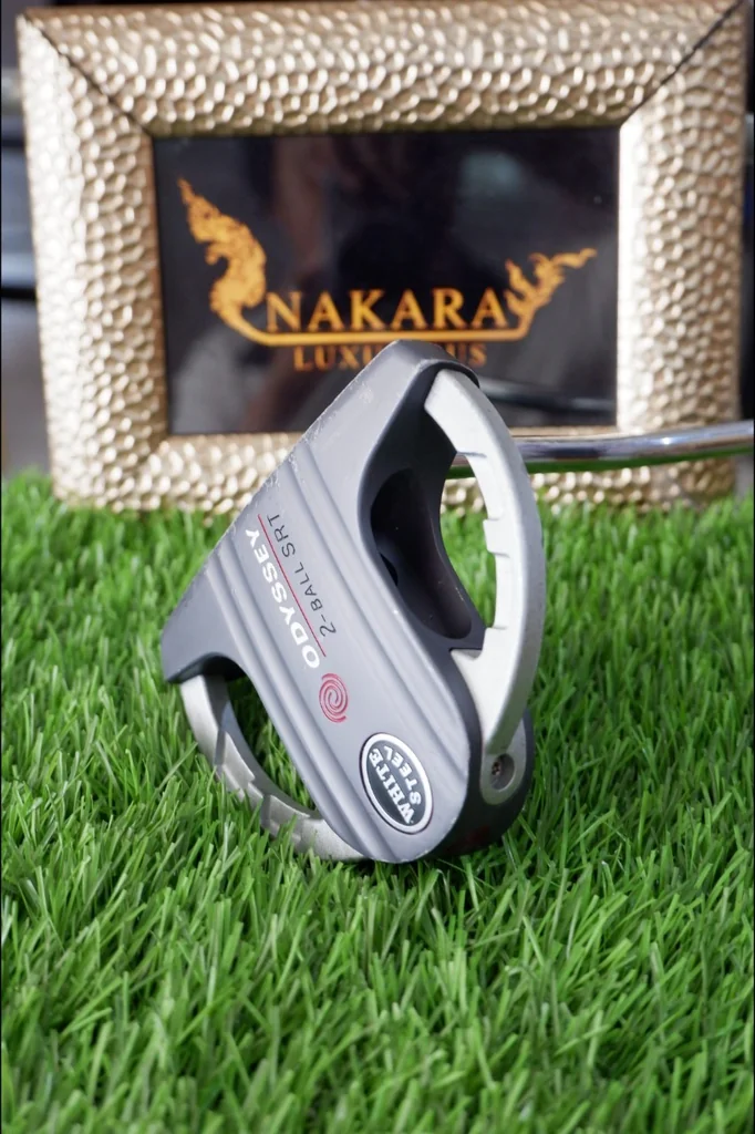 PUTTER ODYSSEY WHITE STEEL 2BALL SRT