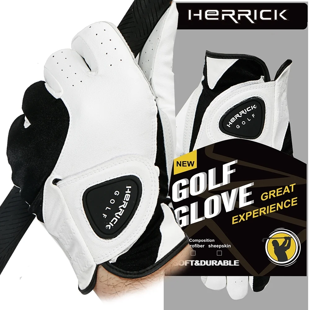 ถุงมือกอล์ฟผู้ชาย หนังแกะ ถุงมือกอล์ฟเกรดพรีเมียม ฝ่ามือกันลื่น HERRICK Men Left Golf Gloves Sheepskin Model 4th ถุงมือกอล์ฟผู้ชาย หนังแกะ ถุงมือกอล์ฟเกรดพรีเมียม ฝ่ามือกันลื่น HERRICK Men Left Golf Gloves Sheepskin Model 4th