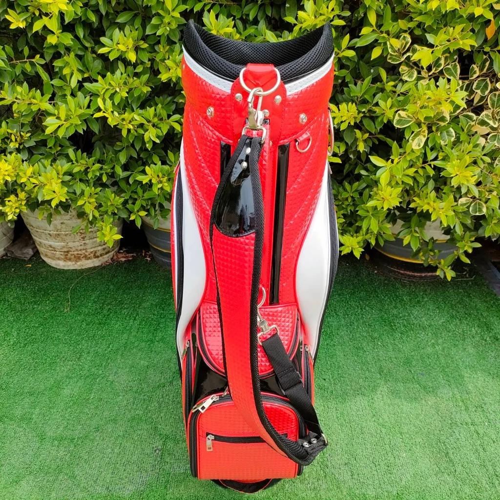 🔥 ถุงกอล์ฟ CUSTOM ของใหม่ 🔥 สีแดงเพลิง Ferrari สวยแบบจัดๆ วัสดุพรีเมี่ยมที่สุด คาดดำเป็นหนังแก้ว ถุง TOUR ใบใหญ่ใส่ของได้ครบหมด!! มือหนึ่ง ของแท้ BY NakaraLuxurious