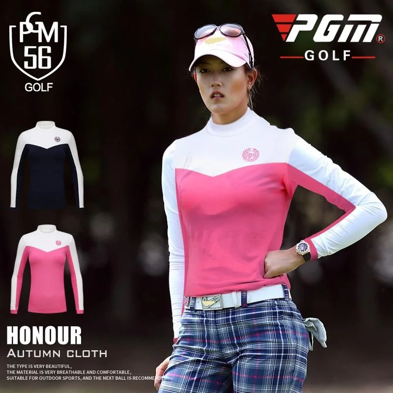 เสื้อนักกอล์ฟหญิงแขนยาว PGM-YF146 มีสีดำ และชมพู เสื้อนักกอล์ฟหญิงแขนยาว PGM-YF146 มีสีดำ และชมพู