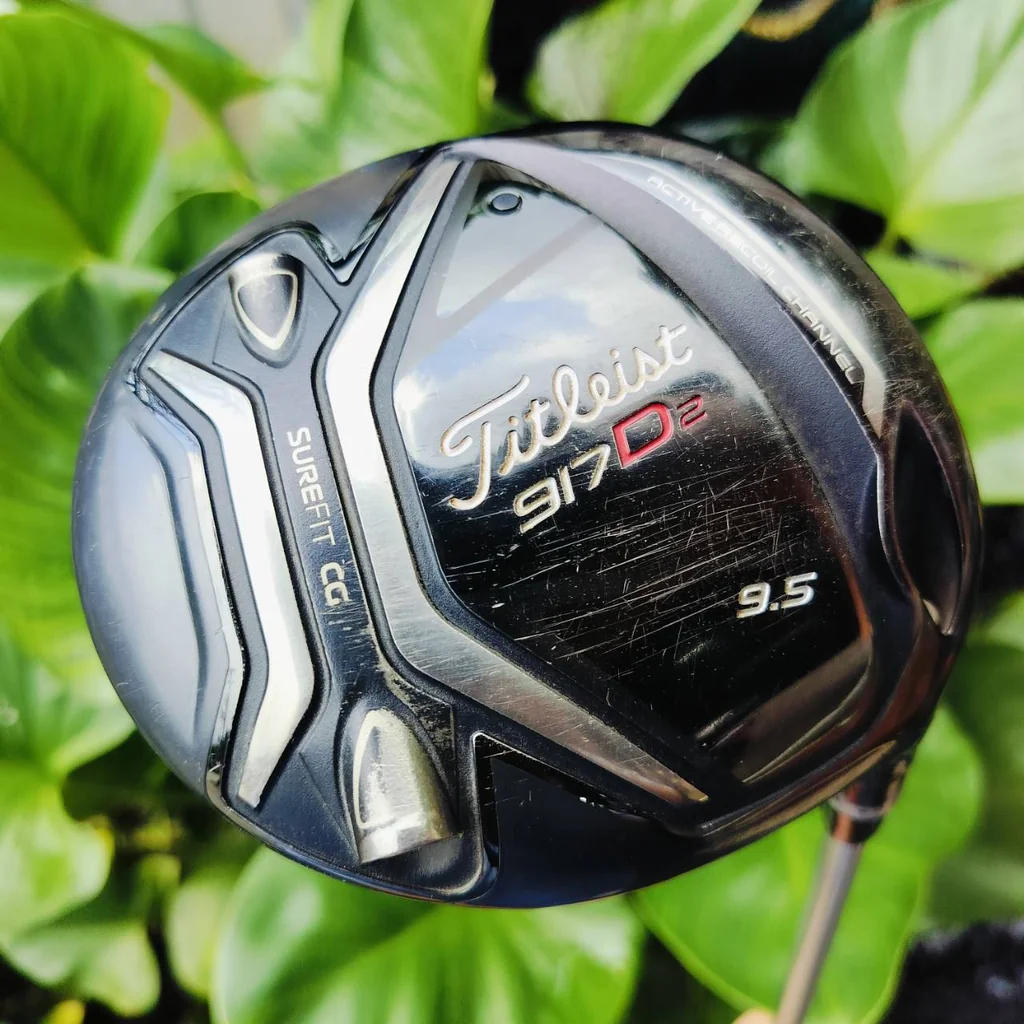 DRIVER TITLELIST 917 D2 องศา 9.5 ก้าน RAZR FIT 50 กรัม FLEX R ตีไกล และชดเชยความผิดพลาดสูง รูปทรงลูกแพร์ขนาดใหญ่ ขนาด 460cc ให้การชดเชยความผิดพลาดที่สูงกว่า ไม้กอล์ฟพรีเมี่ยมมือสอง ของแท้ By NakaraLuxurious