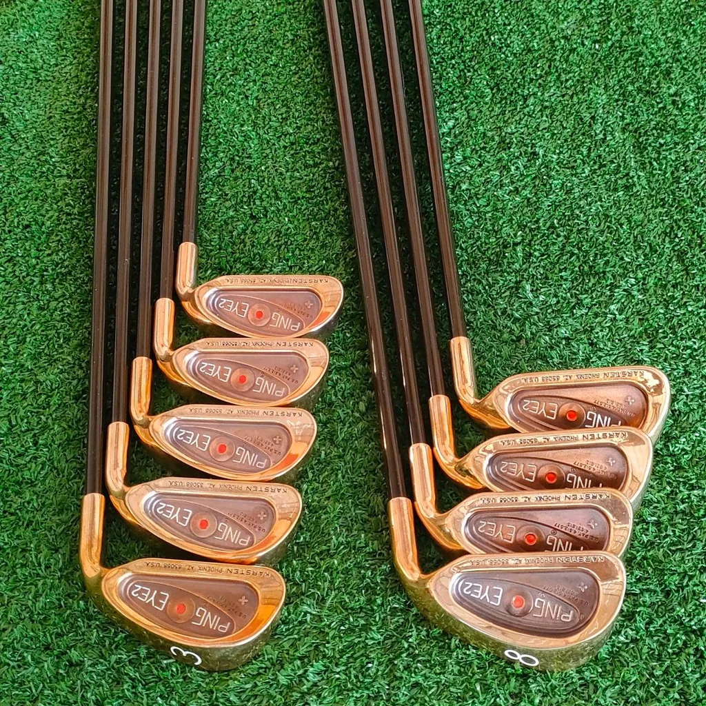 ชุดเหล็ก PING EYE2 PLUS จุดส้ม มีเหล็ก 3 - 9 เเละ PW SW ได้ 9 ชิ้น ก้าน ALDILA LOW TORQUE FLEX R ก้านกราไฟต์พรีเมี่ยม ไม้กอล์ฟมือสอง ของแท้ BY NakaraLuxurious