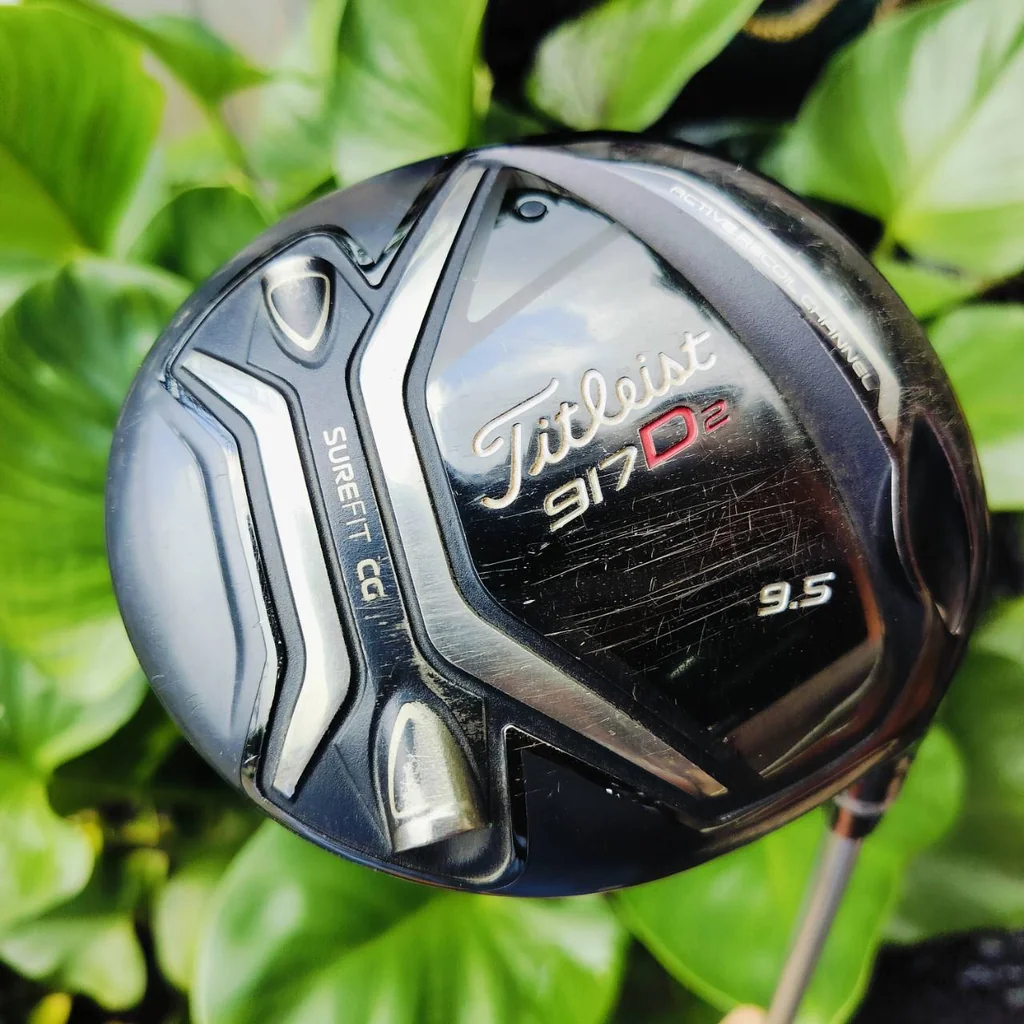 DRIVER TITLELIST 917 D2 องศา 9.5 ก้าน RAZR FIT 50 กรัม FLEX R ตีไกล และชดเชยความผิดพลาดสูง รูปทรงลูกแพร์ขนาดใหญ่ ขนาด 460cc ให้การชดเชยความผิดพลาดที่สูงกว่า ไม้กอล์ฟพรีเมี่ยมมือสอง ของแท้ By NakaraLuxurious