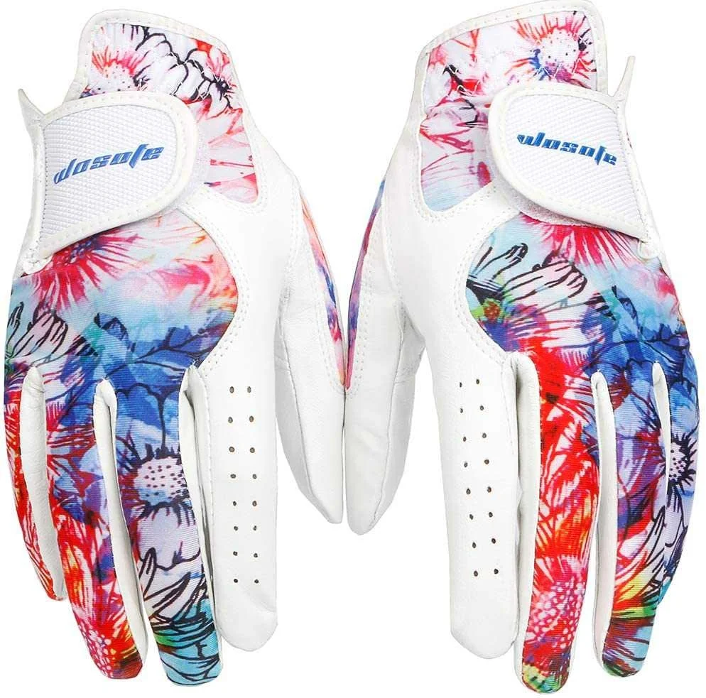 WOSOFE Women Golf Gloves Sheepskin Non Slip Model 9HL ถุงมือกอล์ฟผู้หญิง หนังแกะสุดนุ่ม และยืดหยุ่น ระบายอากาศได้ดี ไม่อับชื้น ไม่ลื่น หนึบมือมาก ( 1 pair. ) WOSOFE Women Golf Gloves Sheepskin Non Slip Model 9HL ถุงมือกอล์ฟผู้หญิง หนังแกะสุดนุ่ม และยืดหยุ่น ระบายอากาศได้ดี ไม่อับชื้น ไม่ลื่น หนึบมือมาก ( 1 pair. )