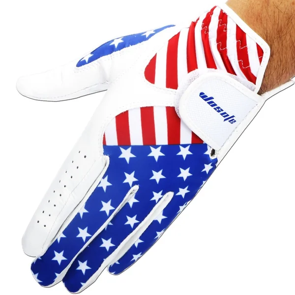 WOSOFE Men Left Golf Gloves USA Flag Model 8th ถุงมือกอล์ฟผู้ชาย หนังแกะสุดนุ่ม ระบายอากาศได้ดี ไม่อับชื้น ลายธงชาติ ข้างซ้าย (1pcs.) image 2 WOSOFE Men Left Golf Gloves USA Flag Model 8th ถุงมือกอล์ฟผู้ชาย หนังแกะสุดนุ่ม ระบายอากาศได้ดี ไม่อับชื้น ลายธงชาติ ข้างซ้าย (1pcs.) image 2